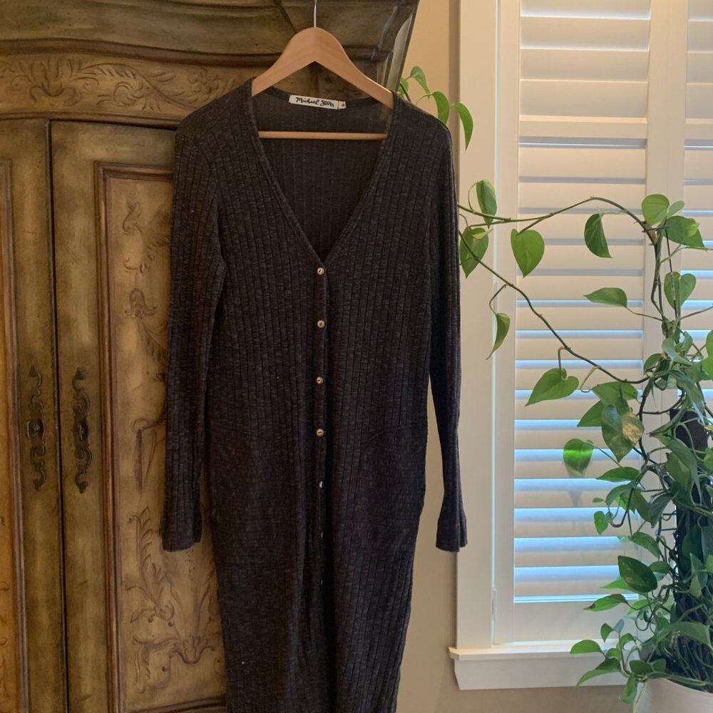 Michael Stars Long Ribbed Cardigan